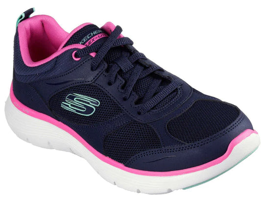 Skechers Women's 150202/NVHP Flex Appeal 5.0 - Fresh Touch Trainers Navy Hot Pink