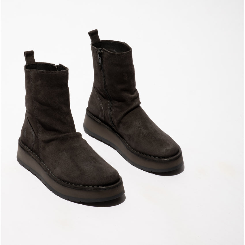 Fly London Women's RENO053FLY Suede Leather Ankle Boots Diesel Brown