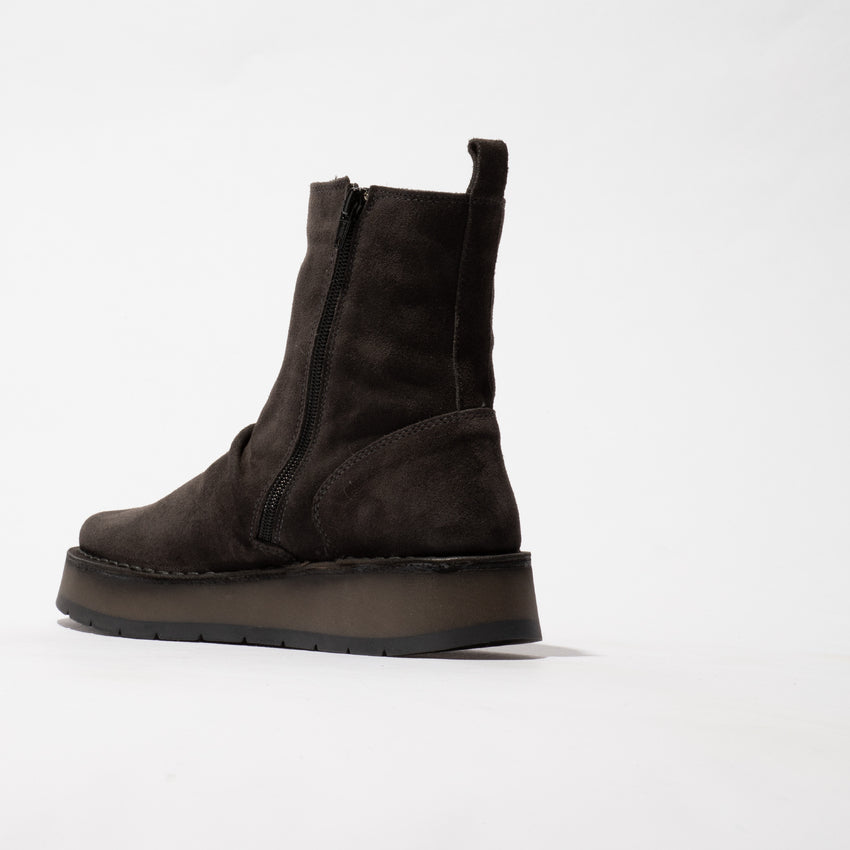 Fly London Women's RENO053FLY Suede Leather Ankle Boots Diesel Brown