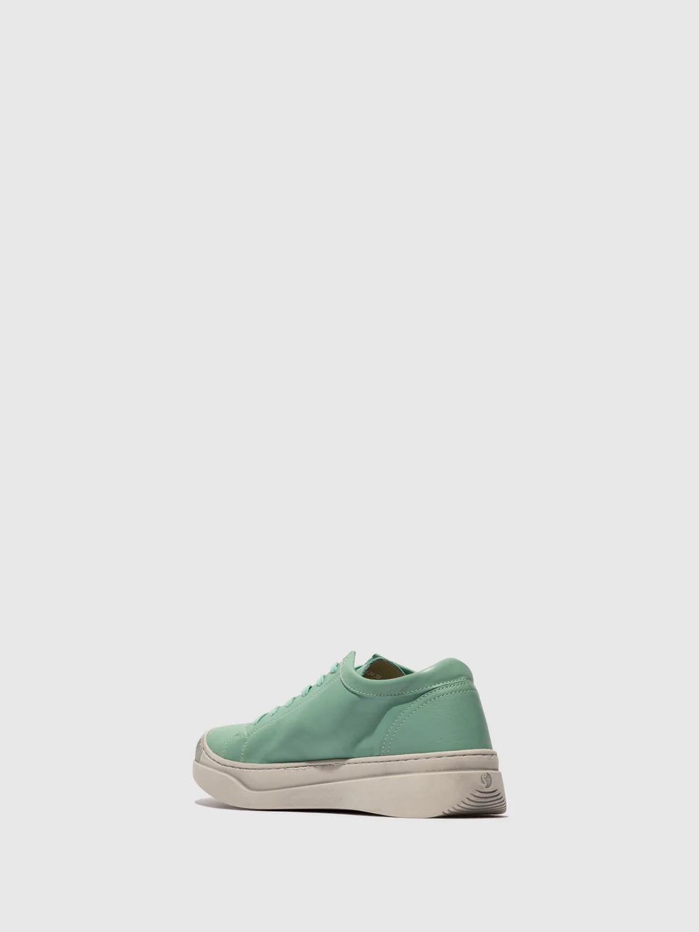 Softinos Women's APOR794SOF Smooth Leather Lace-up Trainers Sea Green