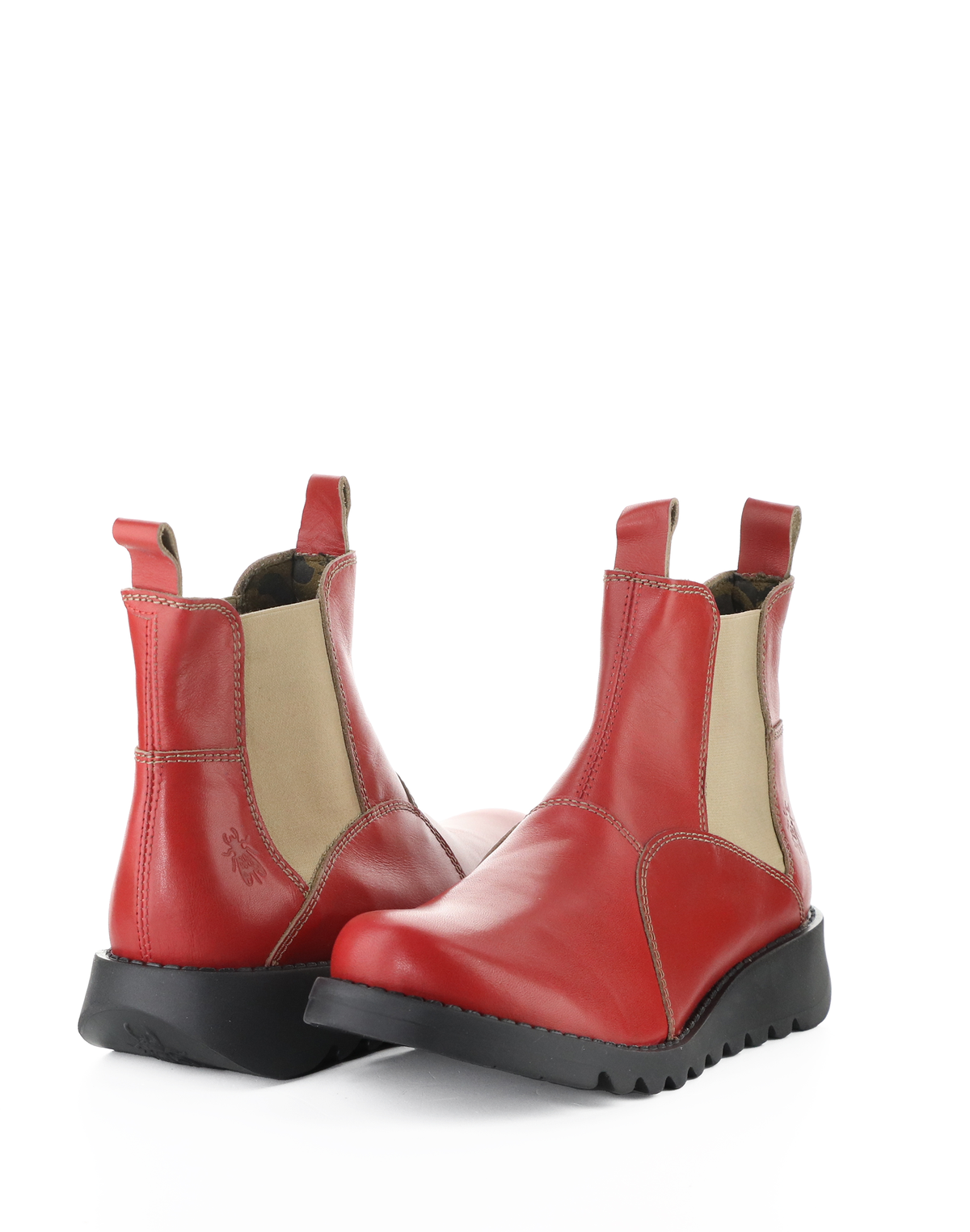 Fly London Women's SOIL512FLY Round Toe Pull On Boot - Chilli Pepper/Taupe