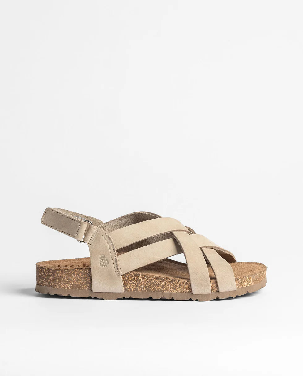 Yokono Women's Jerba 263 Leather Flat Sandals  in Sand