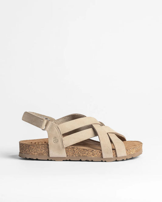 Yokono Women's Jerba 263 Leather Flat Sandals  in Sand