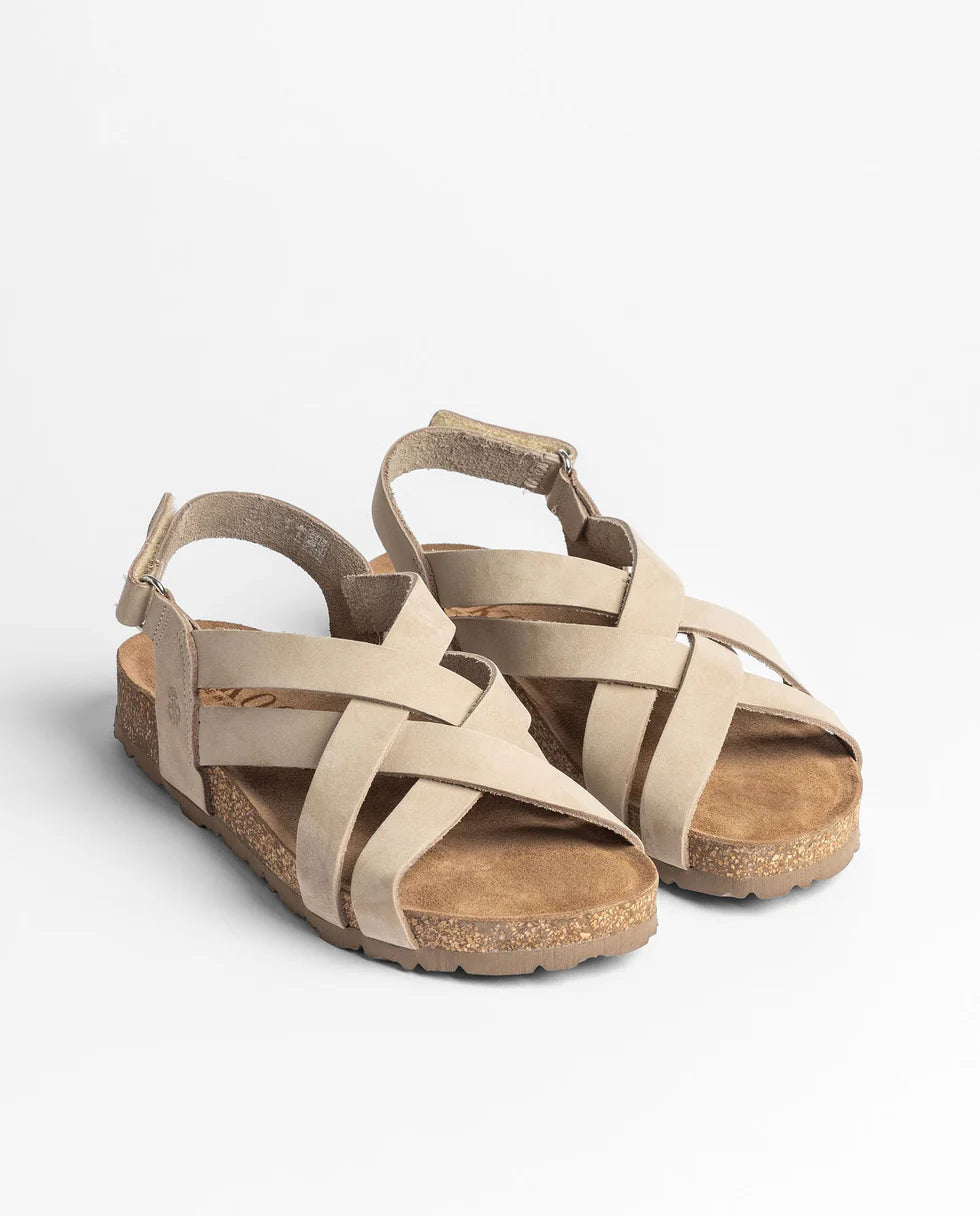 Yokono Women's Jerba 263 Leather Flat Sandals  in Sand