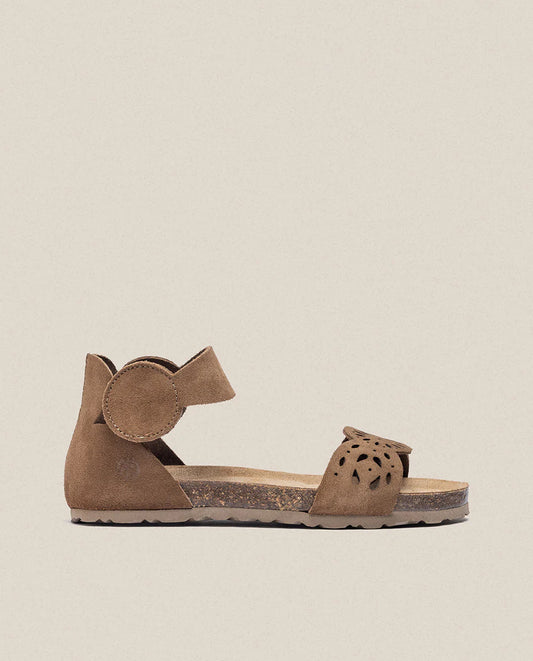 Yokono Women's Villa 086 Leather Flat Sandals Tabaco Brown
