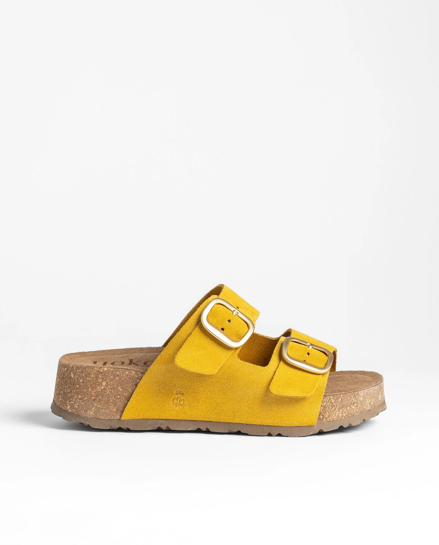 Yokono Women's WIWI-003 Leather Platform Sandals Citron / Yellow