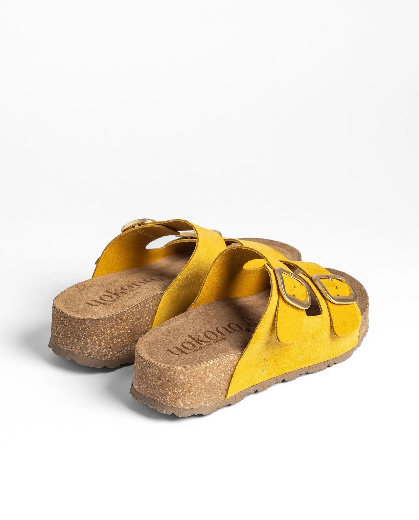 Yokono Women's WIWI-003 Leather Platform Sandals Citron / Yellow