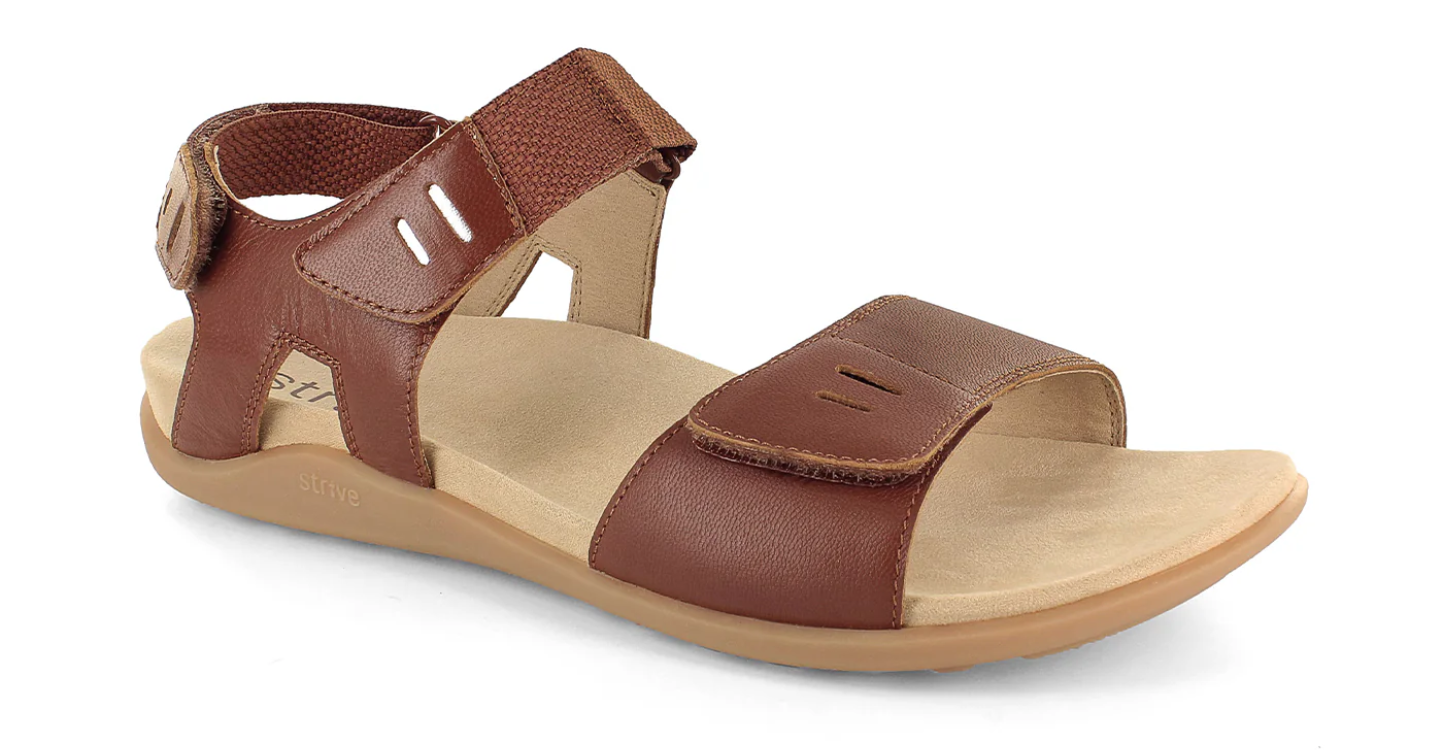 Strive Women's Float Leather Sandals Tan Brown