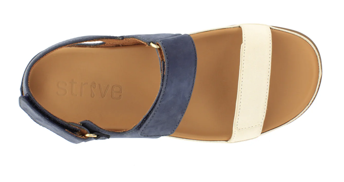 Strive Women's Kona Leather Sandals Navy / Marshmallow