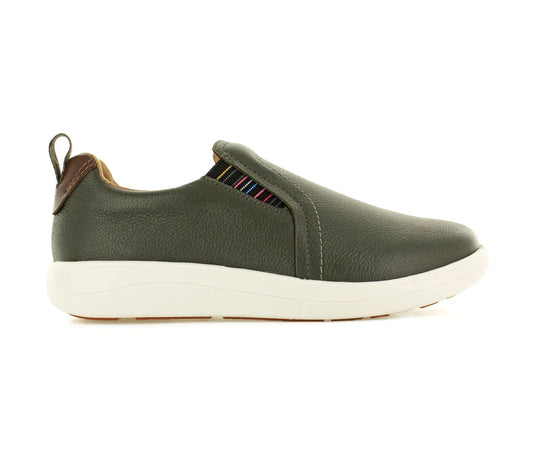 Strive Women's Valerie Leather Slip-on Sneakers Olive Green