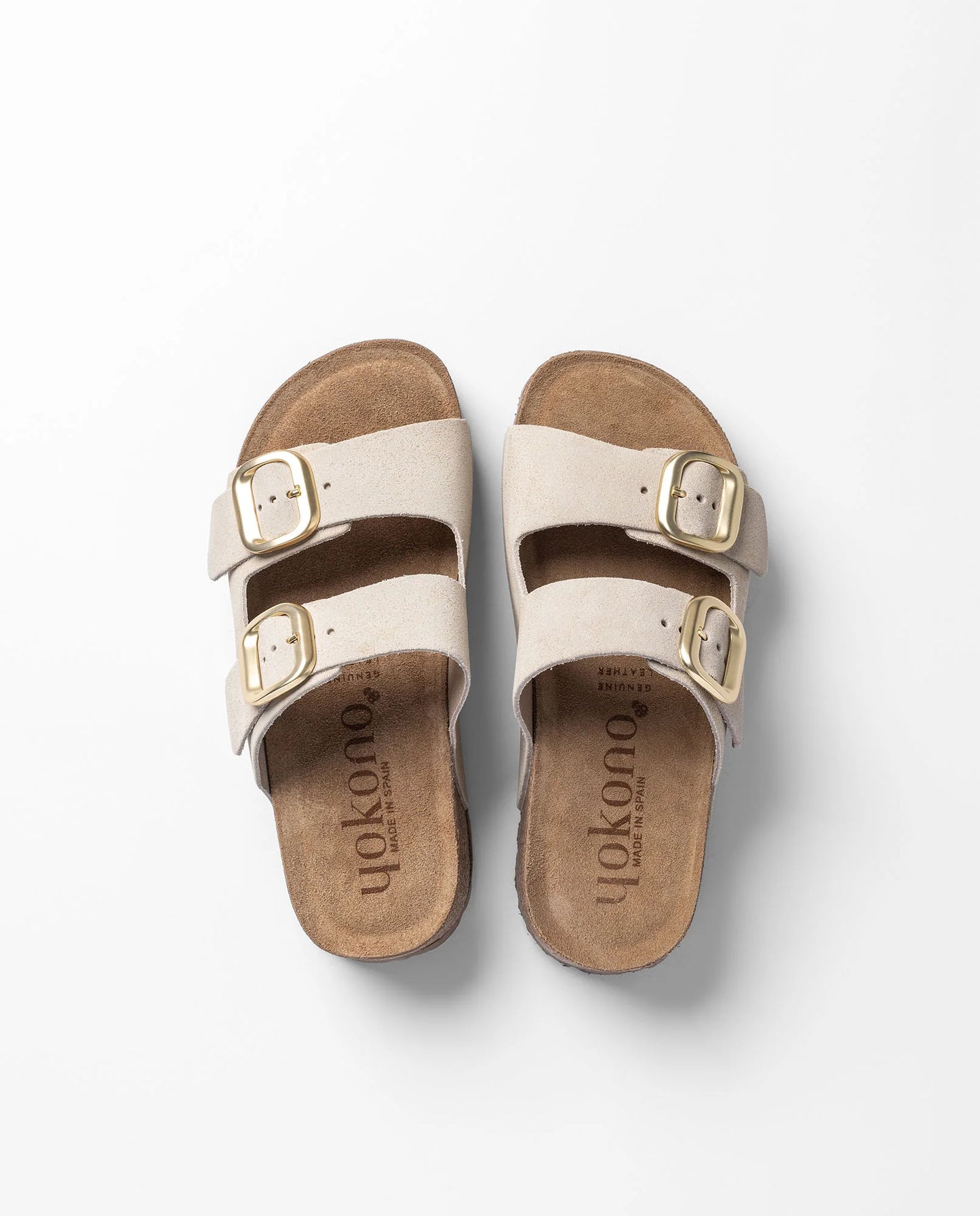 Yokono Women's WIWI-003 Leather Platform Sandals Crudo / Beige