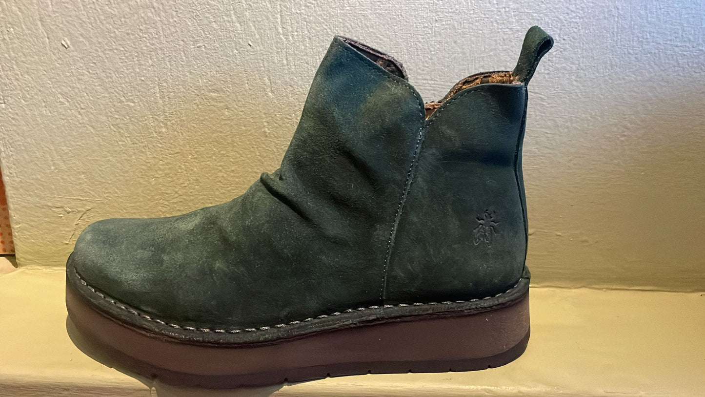 Fly London Women's RUJI202FLY Suede Leather Ankle Boots Forest Green