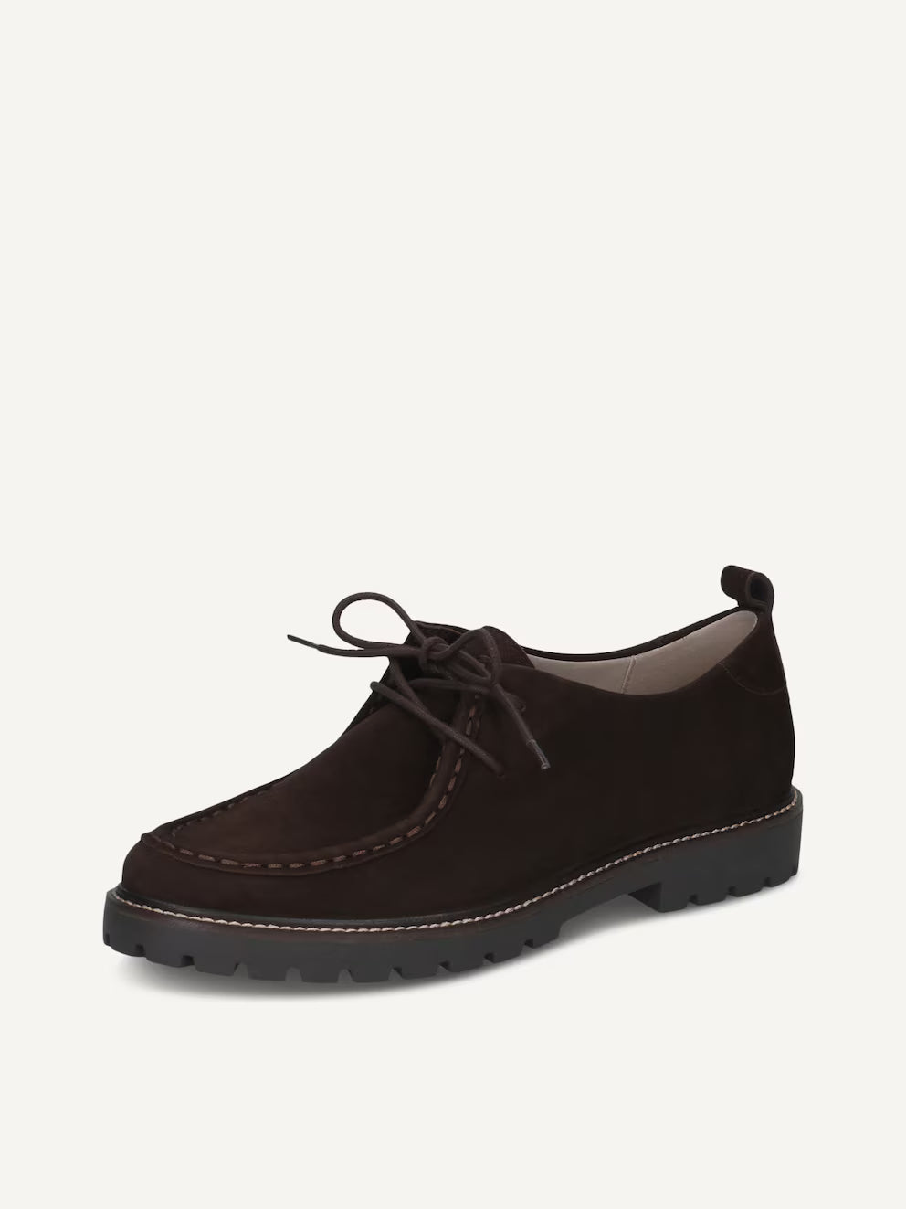 Caprice Women's 9-23612-45 Leather Lace-Up Shoes Dark Brown Suede