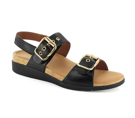 Strive Women's Amalfi Leather Sandals Black