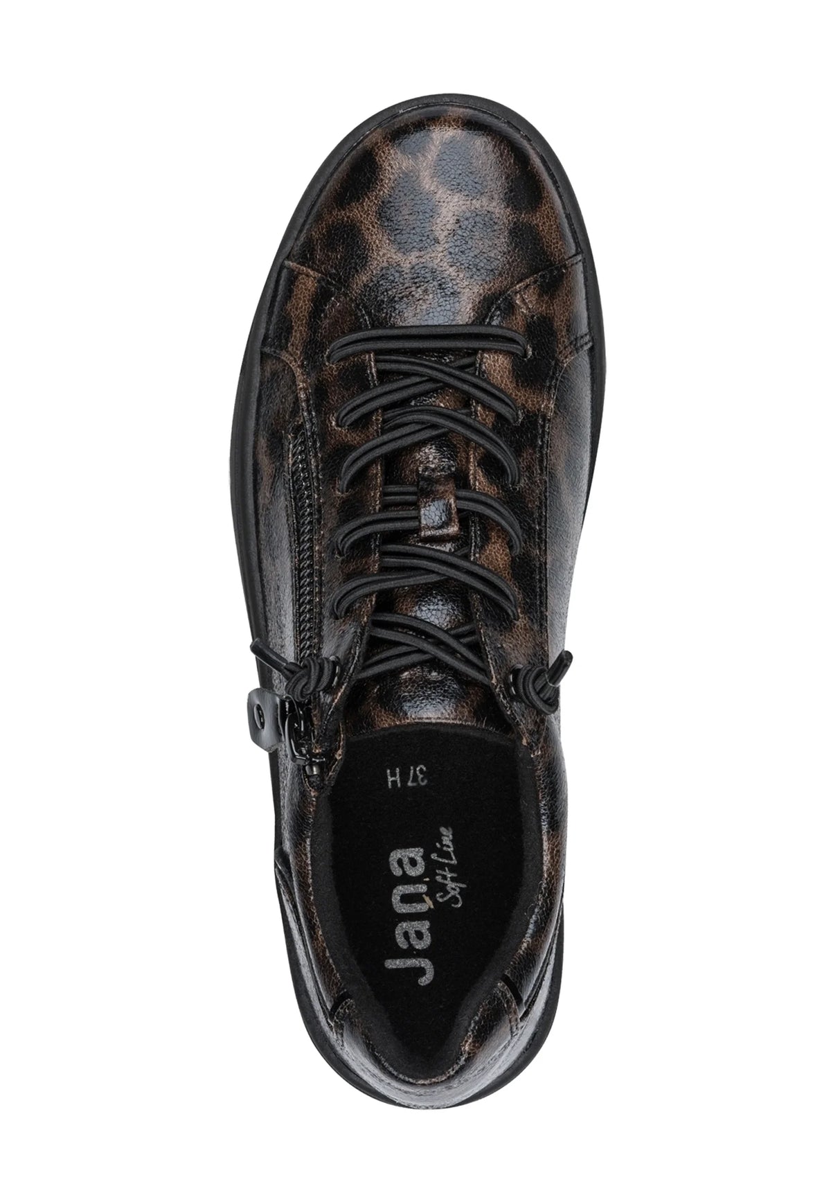 Jana Women's 8-23661-42 Zip Structure Sneakers - Dark Leopard