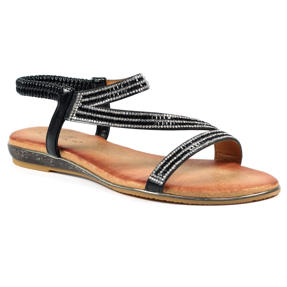 Lunar Women's JLH321 Blaise II Sandals Black