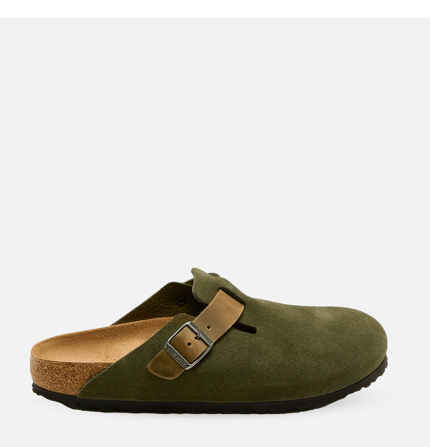 Birkenstock Unisex Boston Suede Leather Clogs Thyme Brown