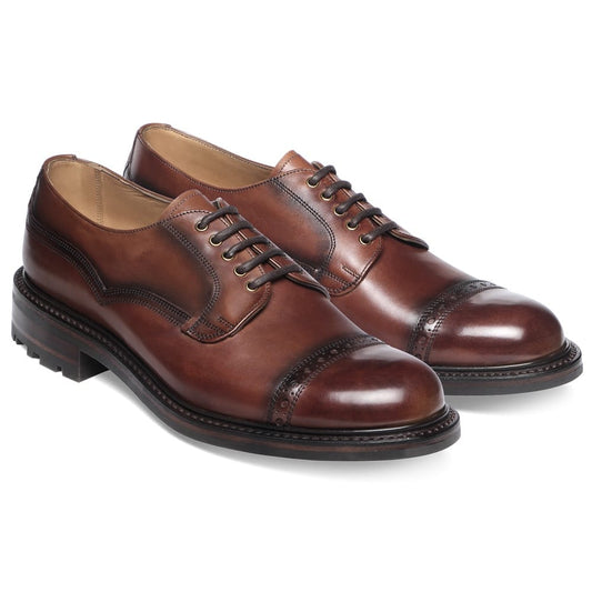 Joseph Cheaney Men's Amis B Capped Leather Derby Shoes Conker Brown