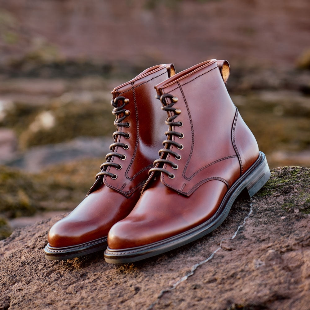 Joseph Cheaney Men's Jaxson II Leather Derby Boots Dark Leaf Brown