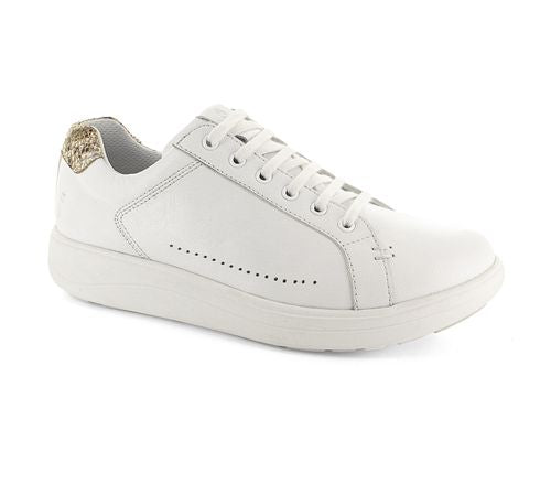 Strive Women's Dakuta Leather Lace-Up Sneakers White Snake