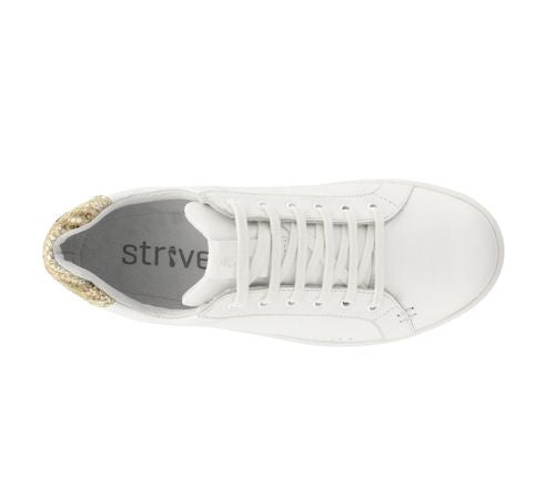 Strive Women's Dakuta Leather Lace-Up Sneakers White Snake