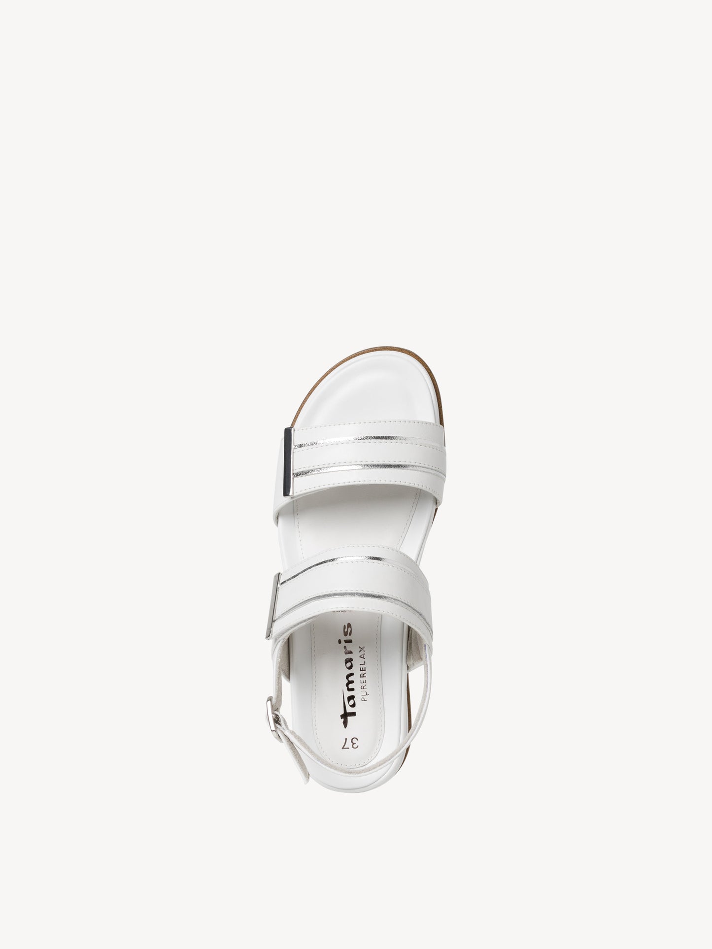 Tamaris Women's 1-28217-42 Leather Heeled Sandals White