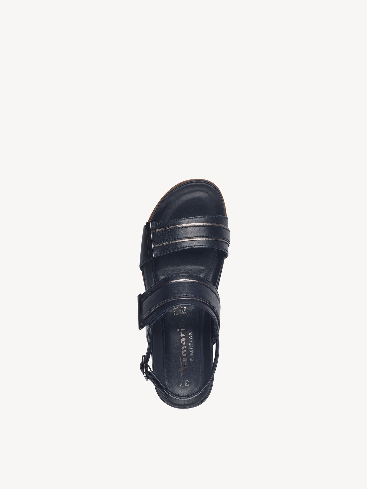 Tamaris Women's 1-28217-42 Leather Heeled Sandals Navy Blue