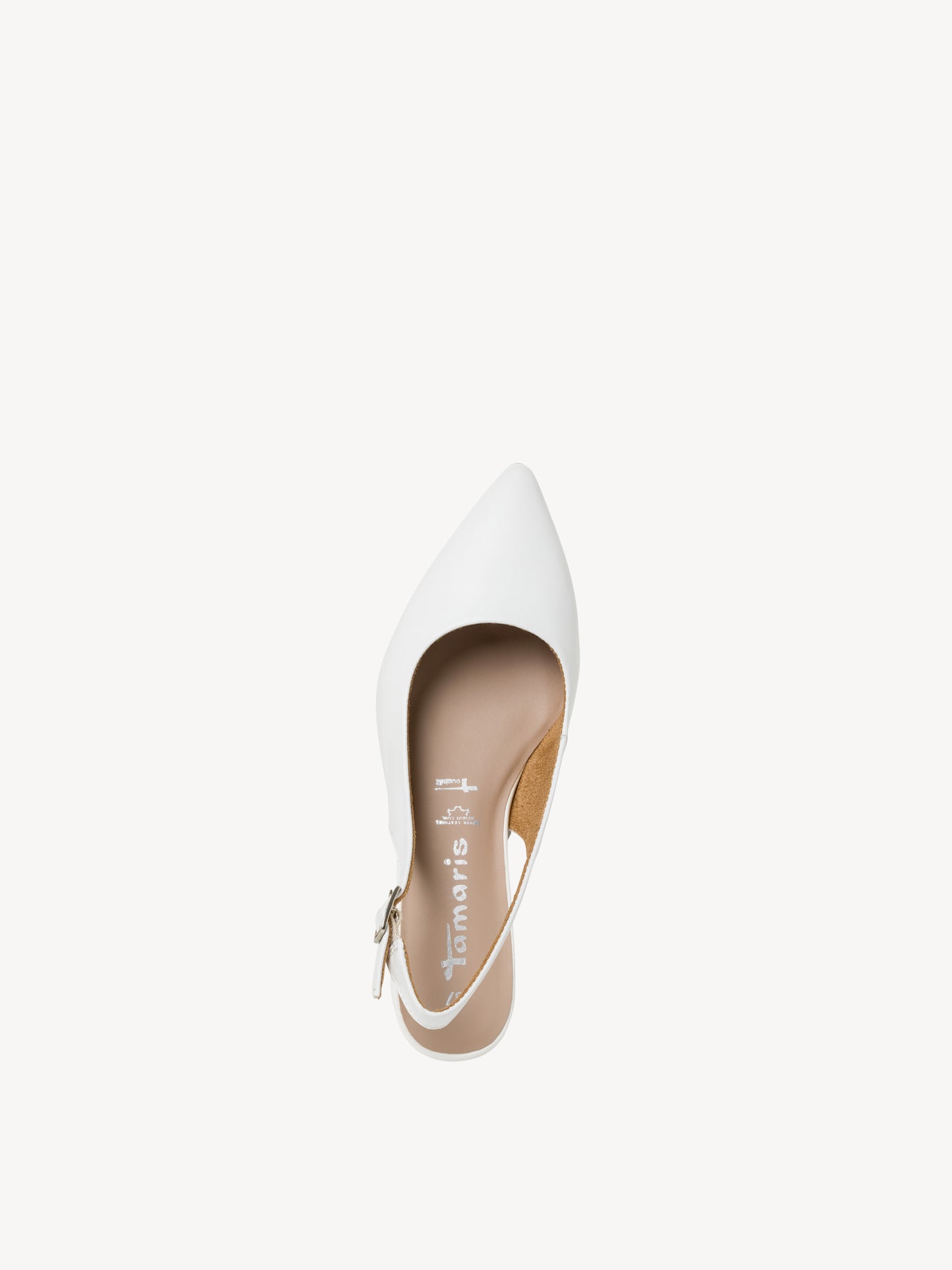 Tamaris Women's 1-29500-42 Leather Sling Pumps Shoes White