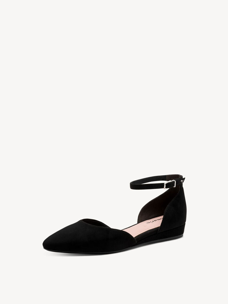 Tamaris Women's 1-22155-46 Leather Ballerina Shoes Black