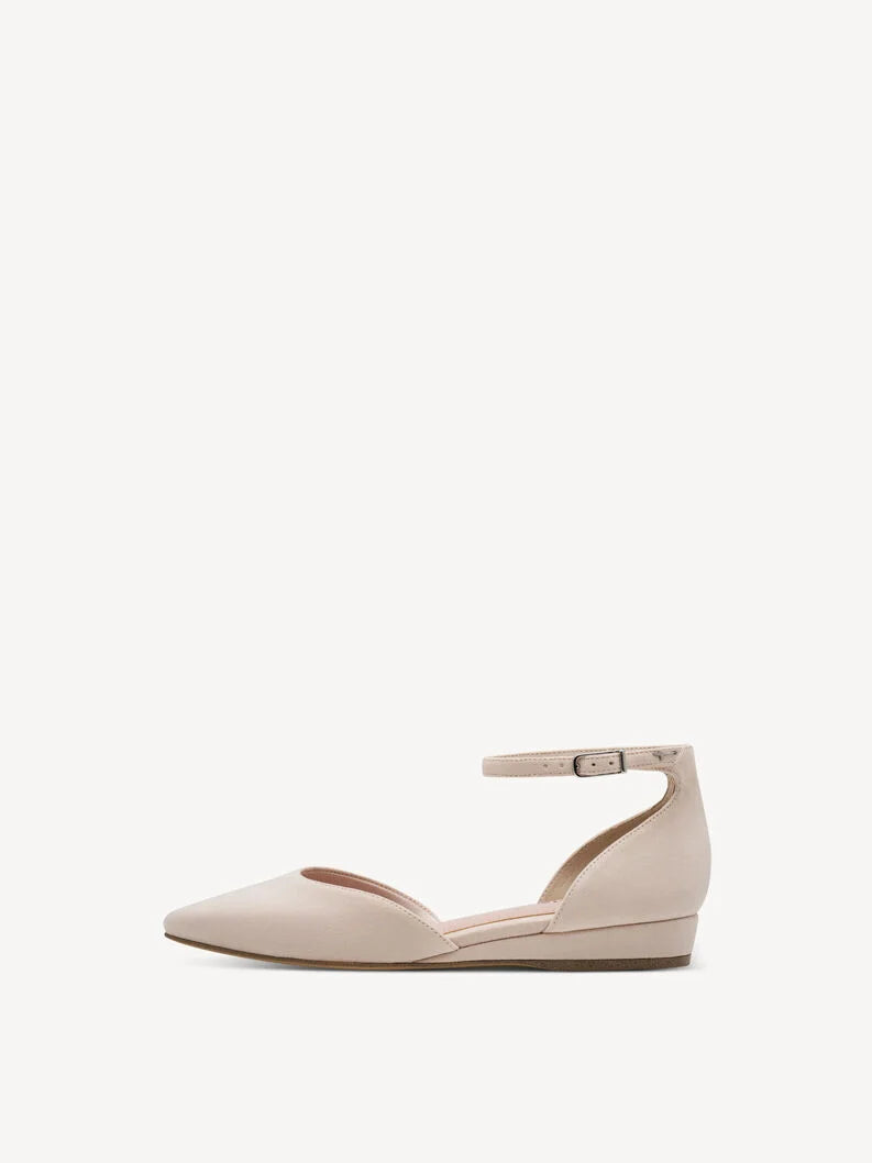 Tamaris Women's 1-22155-46 Leather Ballerina Shoes Nude Beige