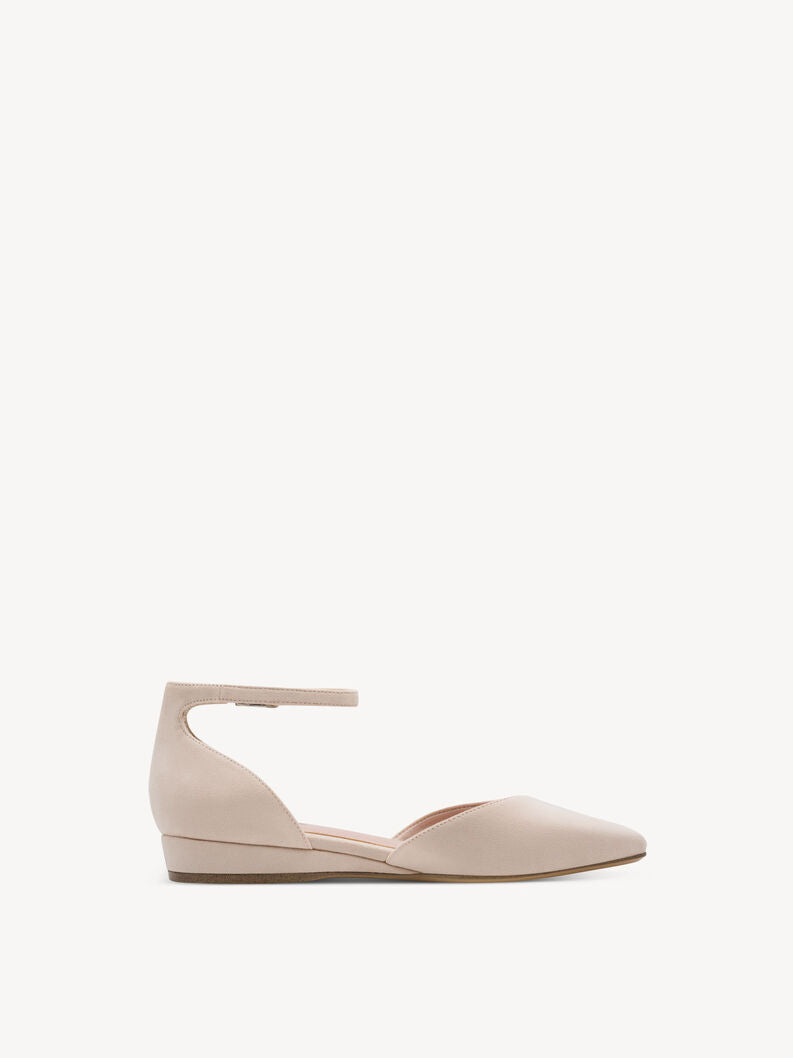 Tamaris Women's 1-22155-46 Leather Ballerina Shoes Nude Beige
