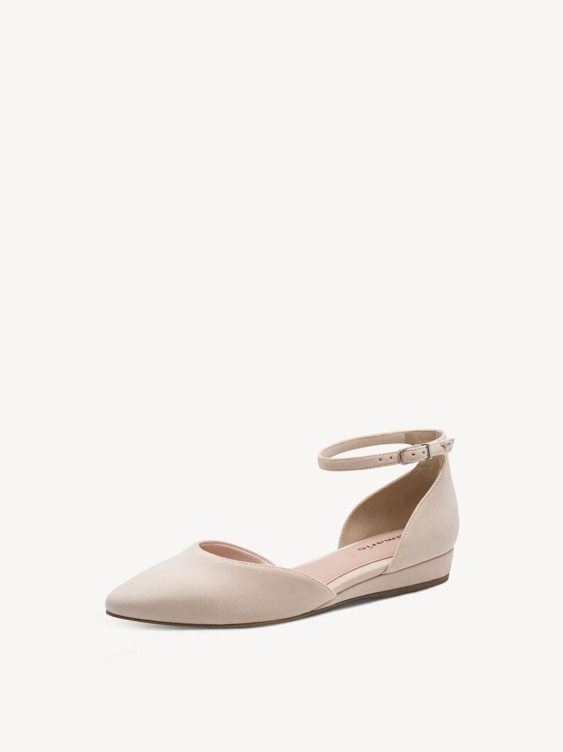 Tamaris Women's 1-22155-46 Leather Ballerina Shoes Nude Beige