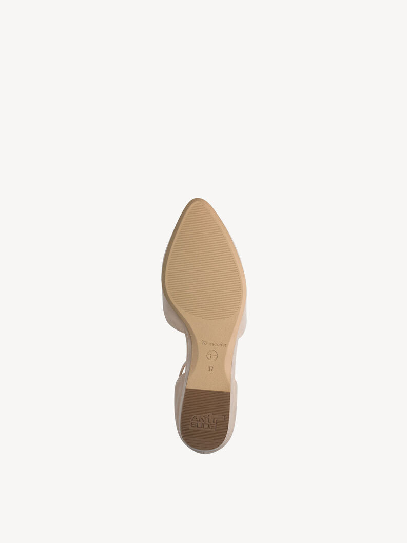 Tamaris Women's 1-22155-46 Leather Ballerina Shoes Nude Beige