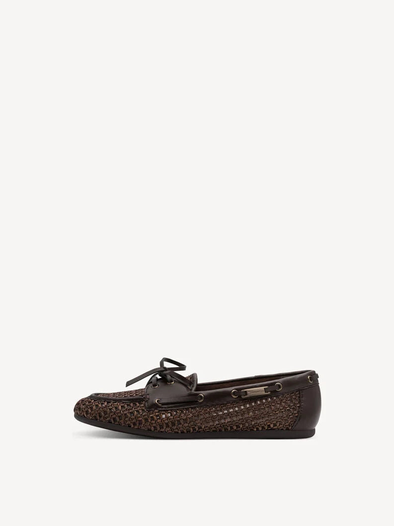 Tamaris Women's 1-23611-46  Structured Lace-Up Moccasin Shoes Cognac Brown