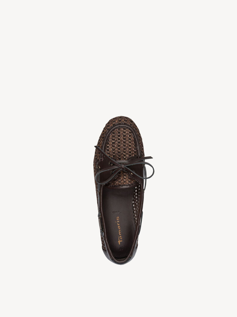 Tamaris Women's 1-23611-46  Structured Lace-Up Moccasin Shoes Cognac Brown