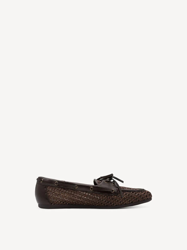 Tamaris Women's 1-23611-46  Structured Lace-Up Moccasin Shoes Cognac Brown