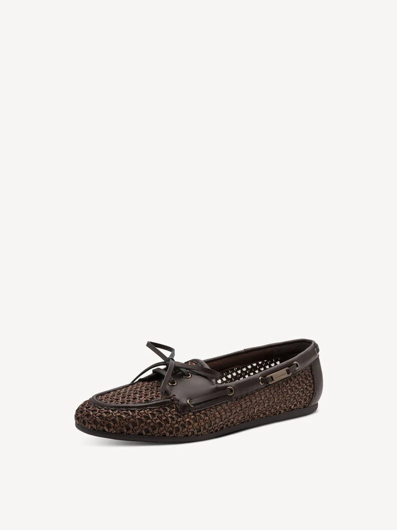 Tamaris Women's 1-23611-46  Structured Lace-Up Moccasin Shoes Cognac Brown