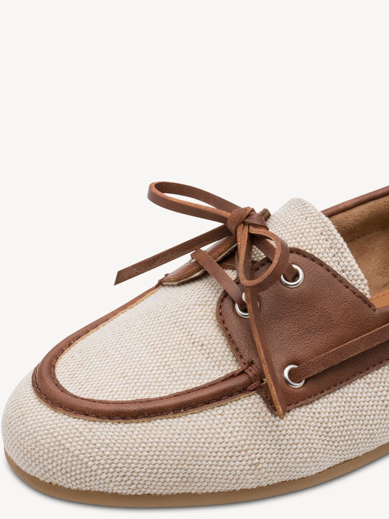 Tamaris Women's 1-23611-46 Structured Lace-Up Moccasin Shoes Beige