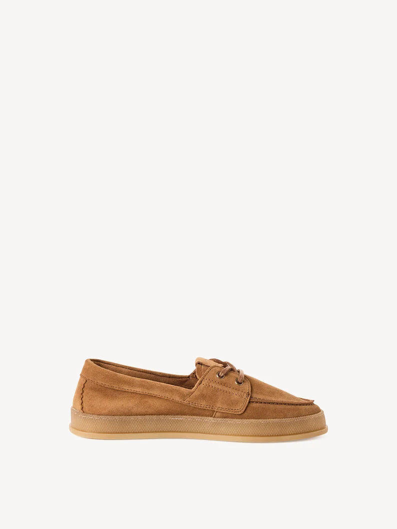 Tamaris Women's 1-23615-46 Leather Lace-Up Moccasin Shoes Cognac Brown