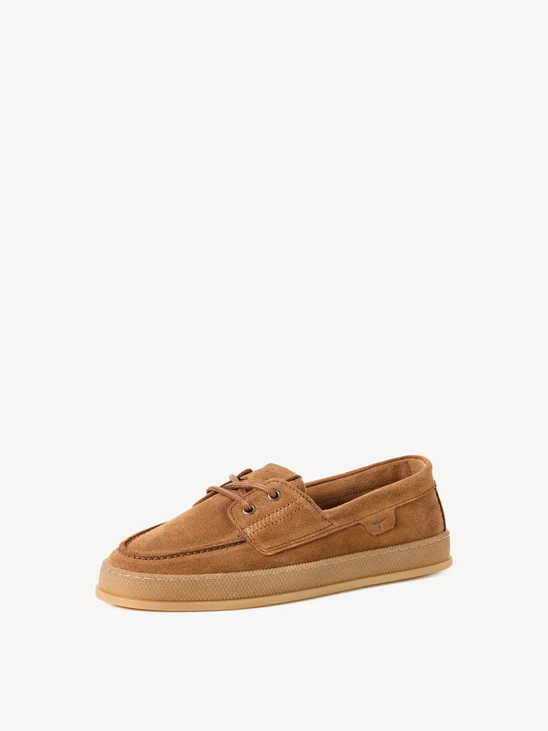 Tamaris Women's 1-23615-46 Leather Lace-Up Moccasin Shoes Cognac Brown