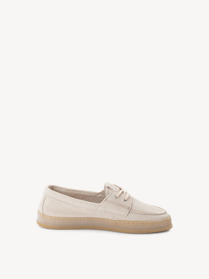 Tamaris Women's 1-23615-46 Leather Lace-Up Moccasin Shoes Antelope Beige