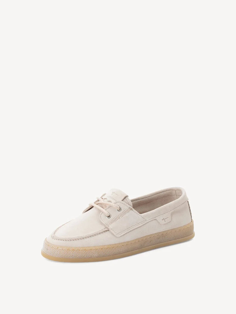 Tamaris Women's 1-23615-46 Leather Lace-Up Moccasin Shoes Antelope Beige