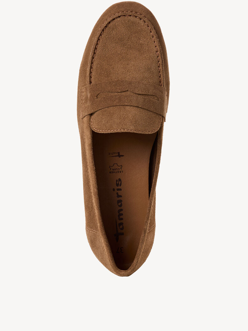 Tamaris Women's 1-24203-46 Leather Slipper Loafer Shoes Brown