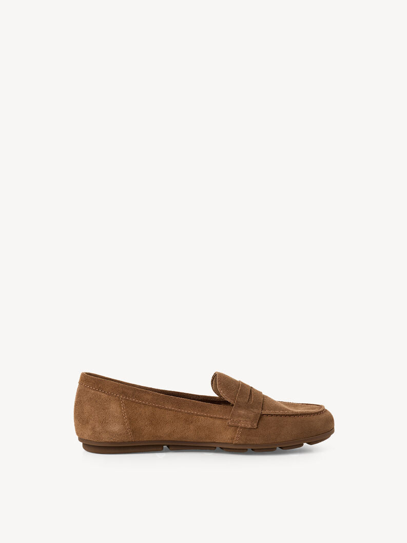 Tamaris Women's 1-24203-46 Leather Slipper Loafer Shoes Brown