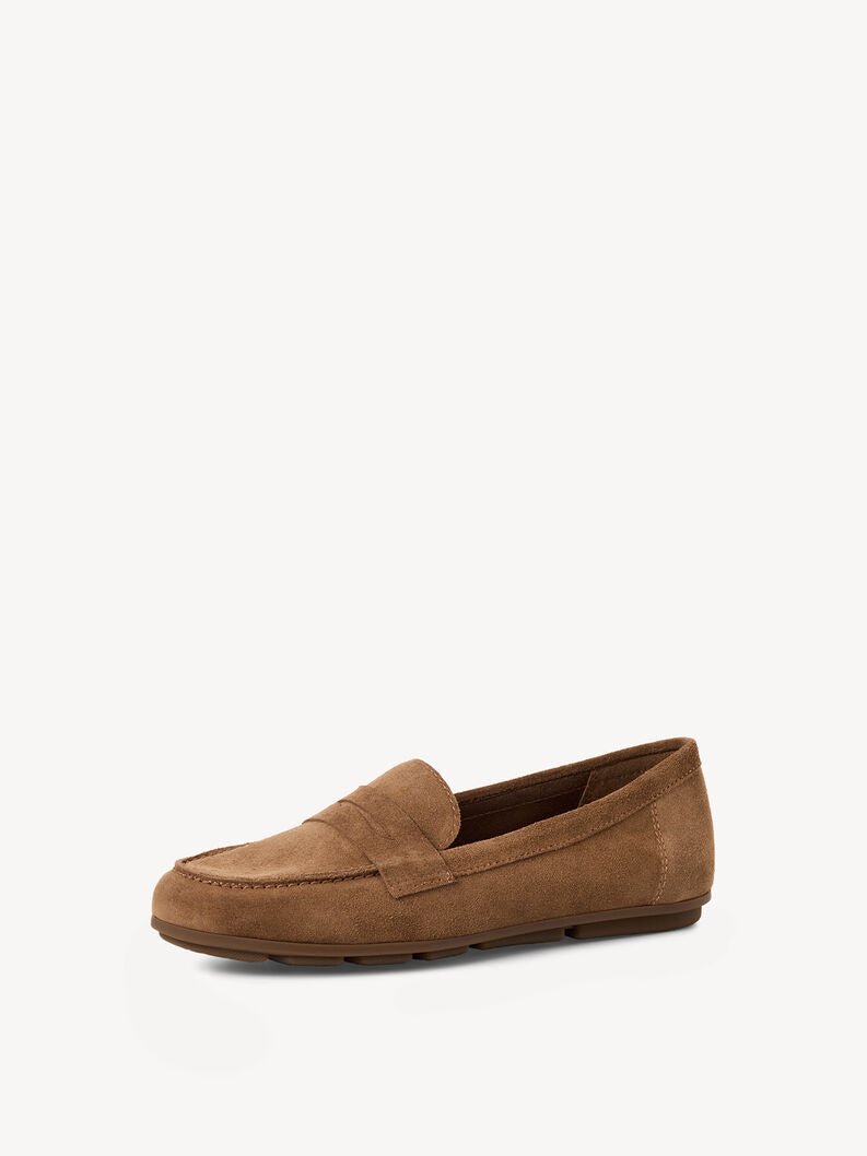 Tamaris Women's 1-24203-46 Leather Slipper Loafer Shoes Brown