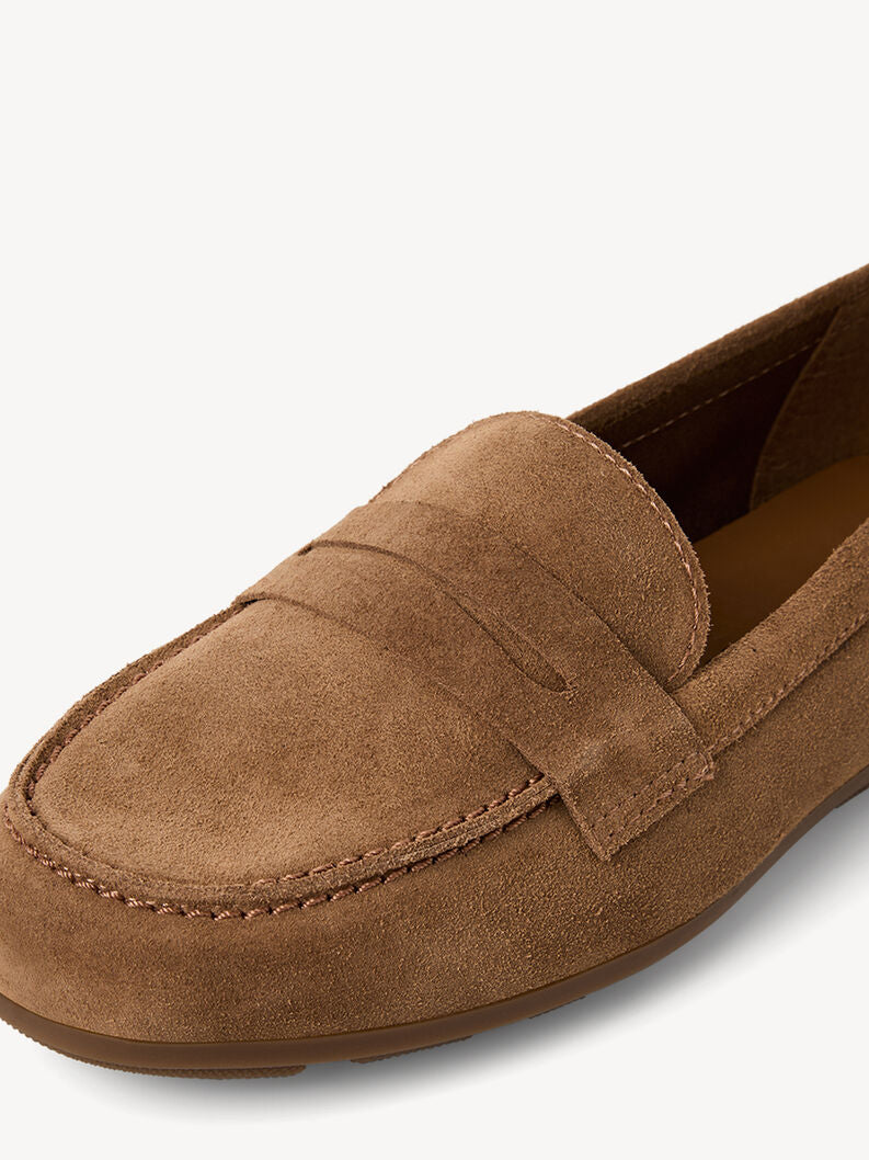 Tamaris Women's 1-24203-46 Leather Slipper Loafer Shoes Brown