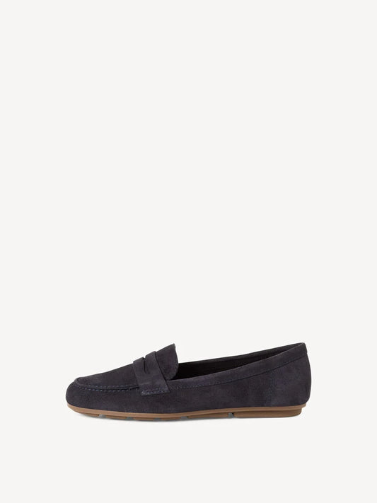 Tamaris Women's 1-24203-46 Leather Slipper Loafer Shoes Navy Blue