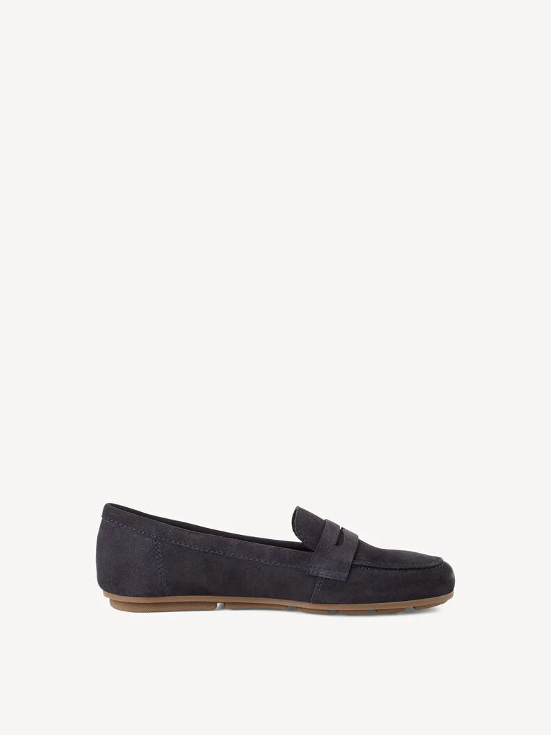 Tamaris Women's 1-24203-46 Leather Slipper Loafer Shoes Navy Blue