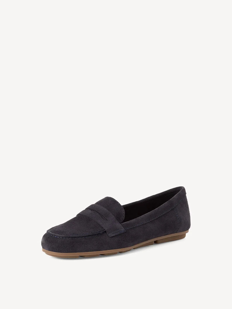 Tamaris Women's 1-24203-46 Leather Slipper Loafer Shoes Navy Blue