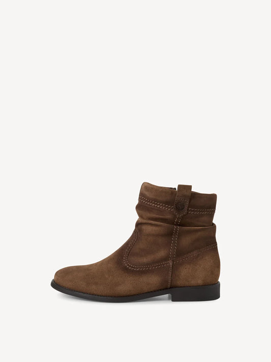 Tamaris Women's 1-25305-45 Leather Zip Ankle Boots Brown